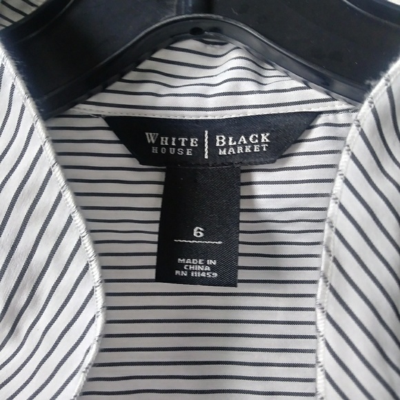 WHBM White Striped Ruffle Collar Blouse Size SMALL - Picture 2 of 6